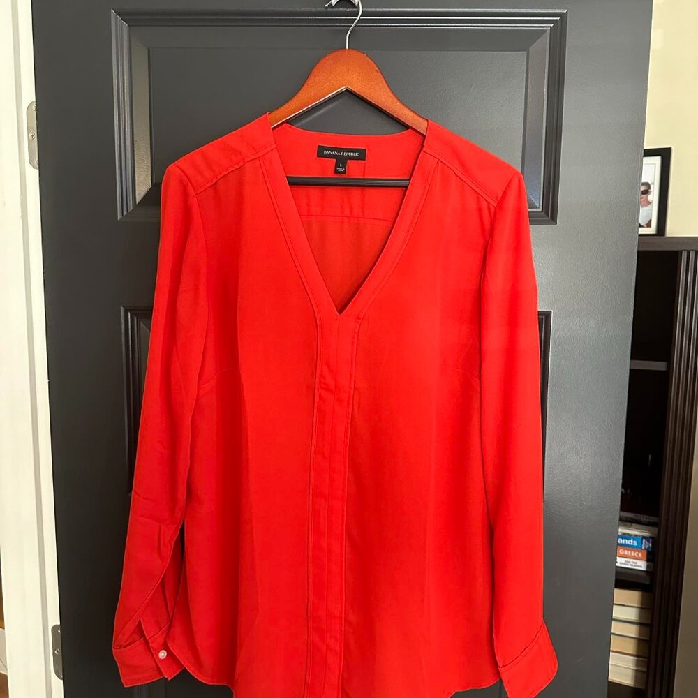 Banana Republic Orange Blouse w/ Sleeves LIKE NEW